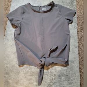 Albion Fit Heather Charcoal Front Tie Top XS